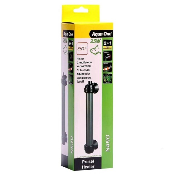 Aqua One Nano Glass Preset Heater 25W 14Cm 15041