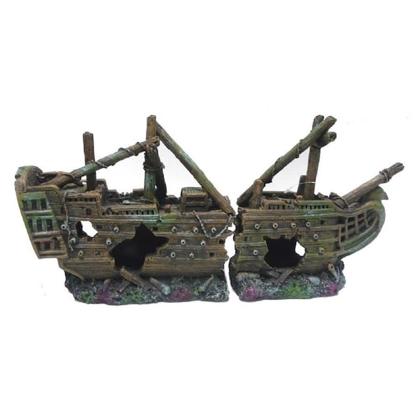 Petworx Large Shipwreck 37X8X18Cm Ship Wreck ch2274bm