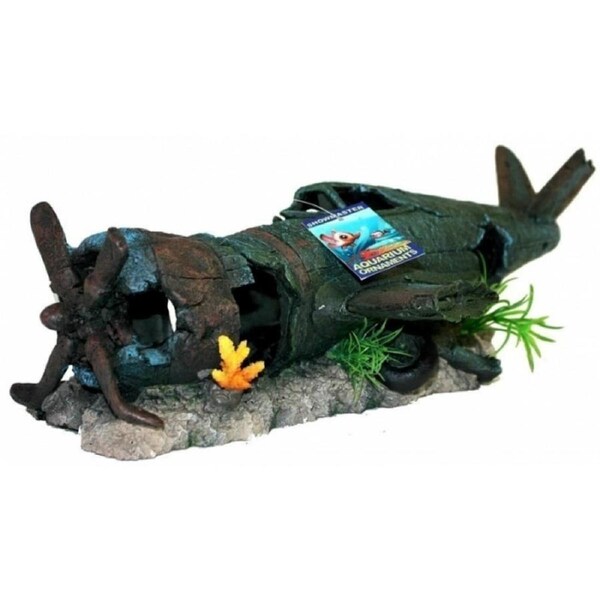 Lost City Large Aeroplane 63X29X23Cm Sunken Wreck Ornament
