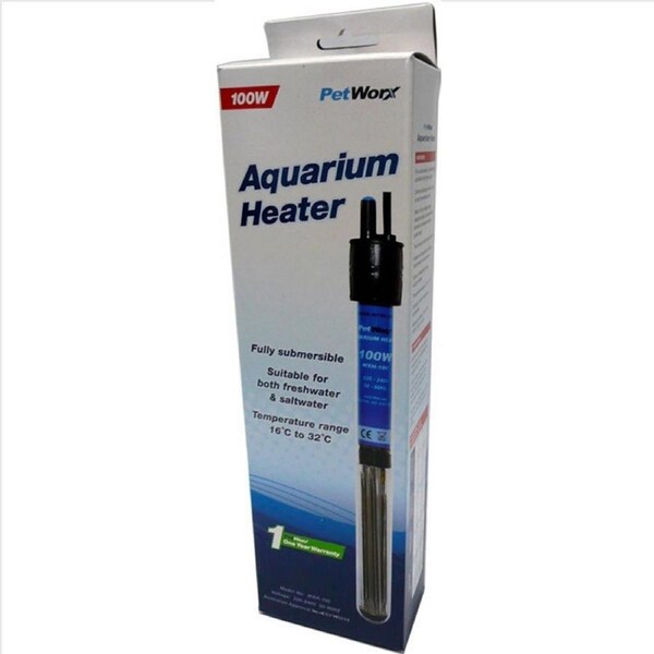 Petworx Aquarium Heater 100W Submersible Glass Approval Code Esv140616