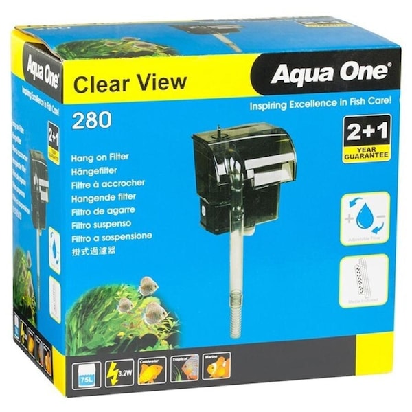 Aqua One Clear View 280 Waterfall Filter Hang On Back 11527