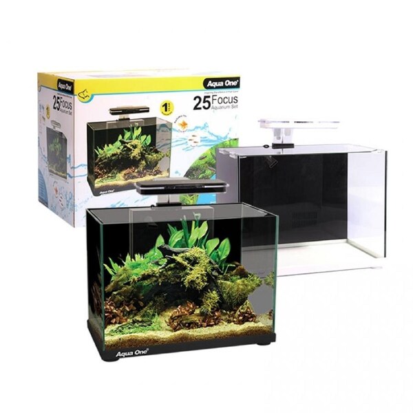 Aqua One Focus 25 Glass Aquarium 25L 40X25X31Cm 56222Bk Black