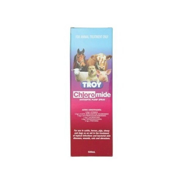 Troy Chloromide Antiseptic Insect and Fly Spray for Dogs Horses 500ml