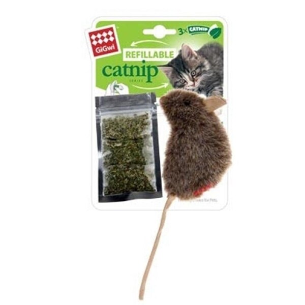 Gigwi Refillable Catnip Teabag Mouse Natural Cat Toy