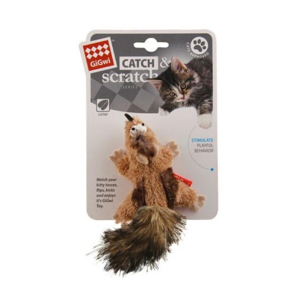 Gigwi Catch Series Scratch Chipmunk With Catnip Cat Toy
