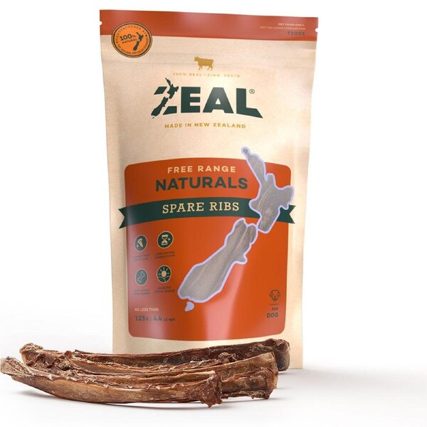 Zeal Free Range Naturals Spare Ribs Dog Treat 125g