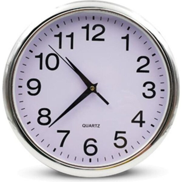 2x Silent Sweep Round Wall Mount Quartz Clock Analogue Home Kitchen Decor Gift