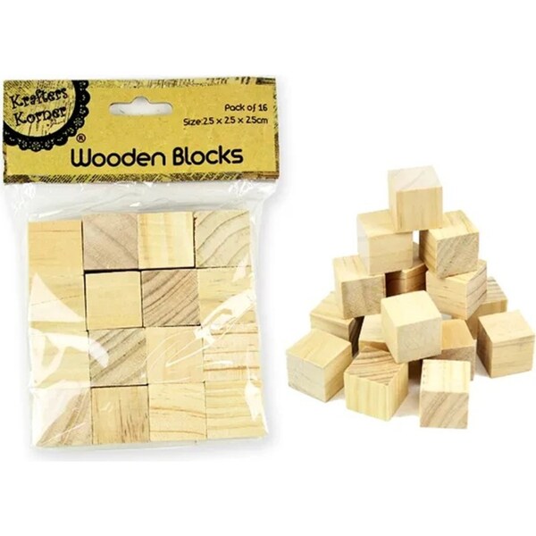 80pcs Small Wooden Blocks Cubes 2.5cm Natural Wood Maths Puzzle Stacking Toy