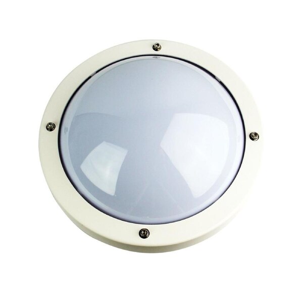 PRIMO OUTDOOR WHITE ROUND BULKHEAD LIGHT