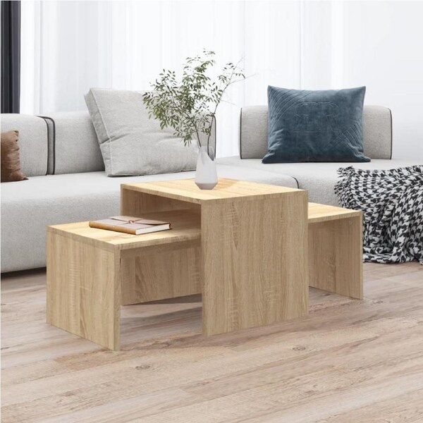 Coffee Table Set Sonoma Oak 100x48x40 cm Engineered Wood vidaXL