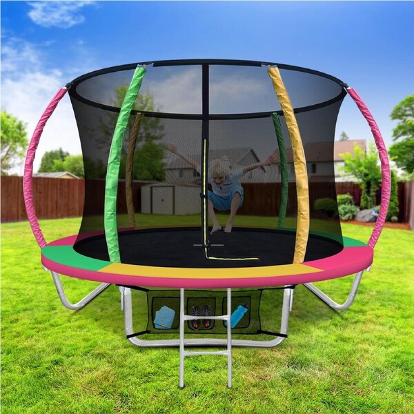 Everfit 8FT Trampoline for Kids w/ Ladder Enclosure Safety Net Rebounder Colors