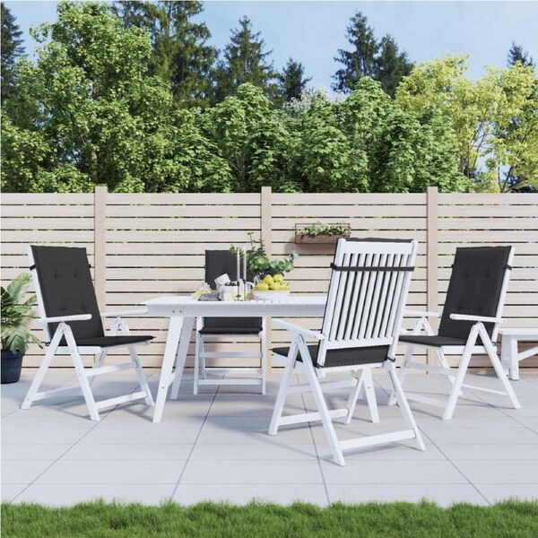 Garden Highback Chair Cushions 4 pcs Black 120x50x3 cm Fabric vidaXL