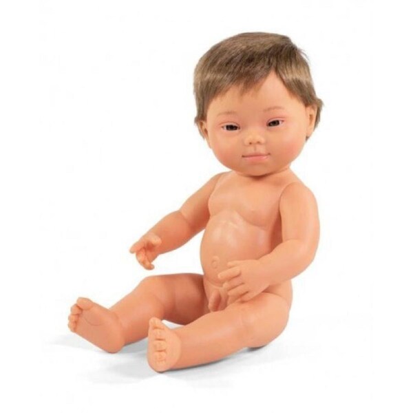Miniland Educational Baby Doll Caucasian Down Syndrome Boy 38 cm (Undressed) Brunette