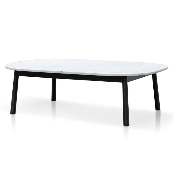 Hamilton 110cm Marble Coffee Table - Black Base