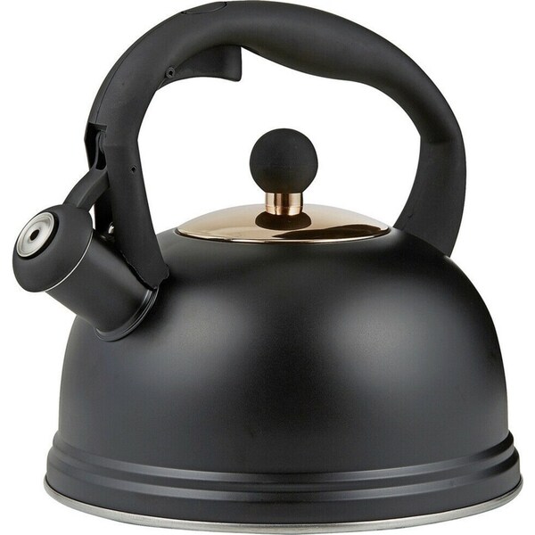 Typhoon Living Typhoon Stove Top Whistling Kettle 1.8L Suits all Cook Tops Black
