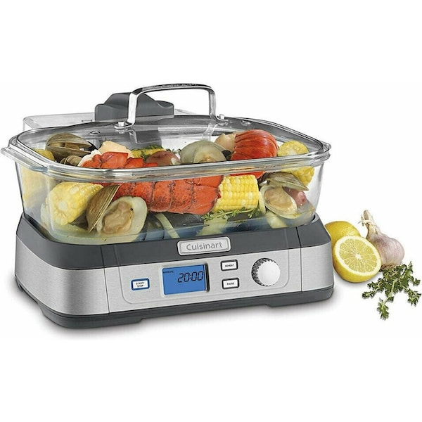 Cuisinart STM-1000A 5L Cookfresh Digital Electric Glass Steamer W/ Tray & Timer