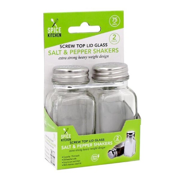 10x Stainless Steel Lid Glass Shakers Bottles Salt Pepper Spice Herb Storage Jar