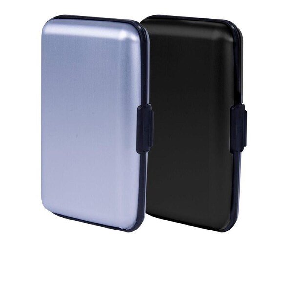 Security Wallet Aluminiun Outer Money ID Credit Card Holder Hard Case Safety Anti Theft