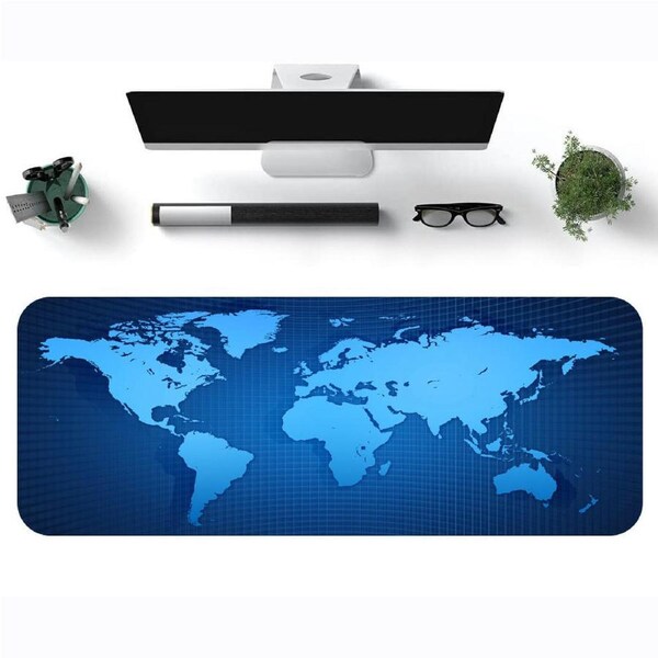 World Map Gaming Mousepad Mouse Pad Mat Laptop Computer Edge Sewing 900x400x2mm