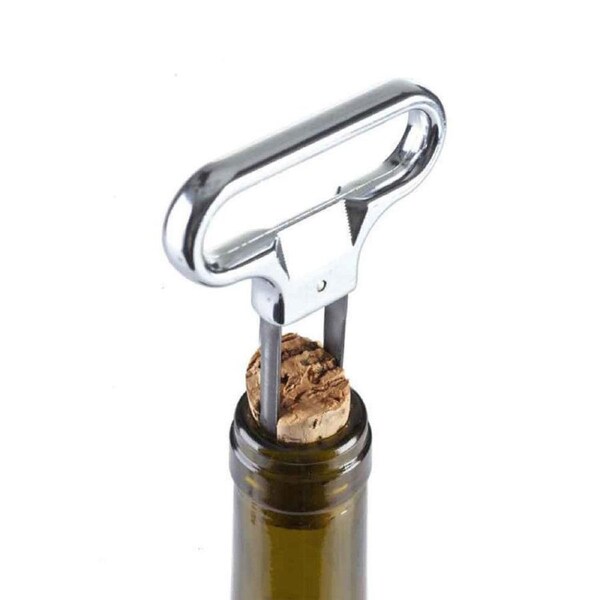 Wine Bottle Opener Cork Puller Damaged Cork Remover Chrome Sheath