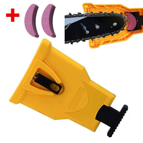 Chainsaw Tool Teeth Sharpener Woodworking Quick Self Sharpening Grinding Chain Bonus 2 Sharpener Stone