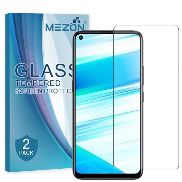 [2 Pack] OPPO A52 Tempered Glass 9H HD Crystal Clear Premium Screen Protector by MEZON – Case Friendly, Shock Absorption (A52, 9H)