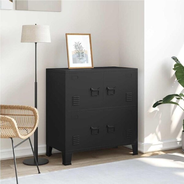 Industrial Storage Chest Black 75x40x80 cm Steel vidaXL