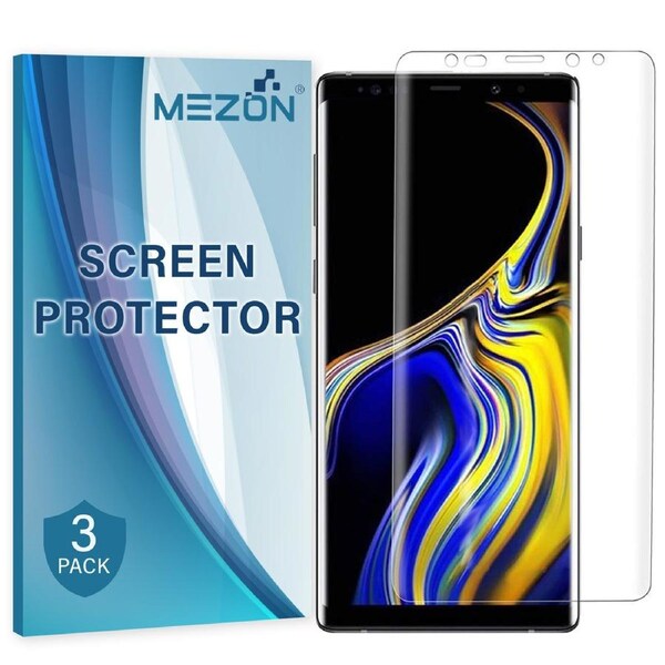 [3 Pack] Samsung Galaxy Note 9 Ultra Clear Edge-to-Edge Full Coverage Screen Protector Film by MEZON – Case Friendly, Shock Absorption (Note 9, Clear)