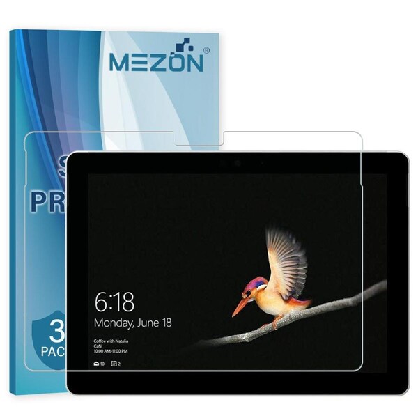 [3 Pack] Microsoft Surface Go (10") Anti-Glare Matte Film Screen Protector by MEZON – Case and Surface Pen Friendly, Shock Absorption