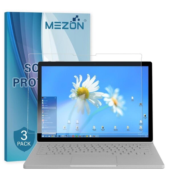 [3 Pack] Microsoft Surface Book 3 (13.5") Anti-Glare Matte Film Screen Protector by MEZON – Case and Surface Pen Friendly, Shock Absorption