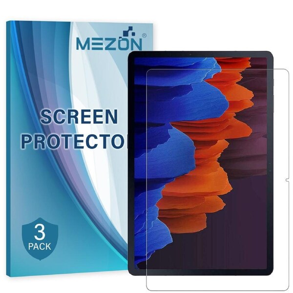 [3 Pack] Samsung Galaxy Tab S7+ 12.4" Ultra Clear Film Screen Protector by MEZON (SM-T970, T975, Clear)