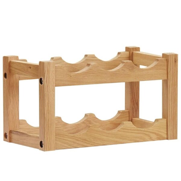Wine Rack for 6 Bottles 37x21x21 cm Solid Oak Wood vidaXL