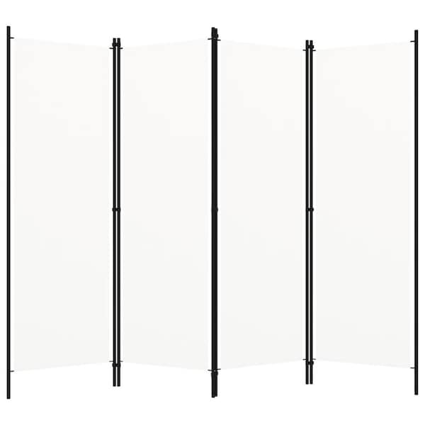 4-Panel Room Divider White 200x180 cm vidaXL