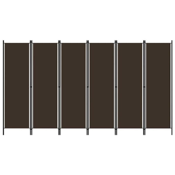 6-Panel Room Divider Brown 300x180 cm vidaXL