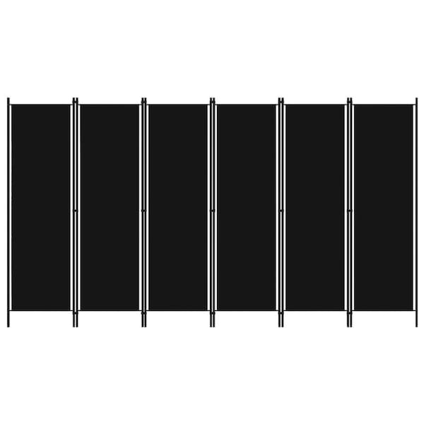 6-Panel Room Divider Black 300x180 cm vidaXL