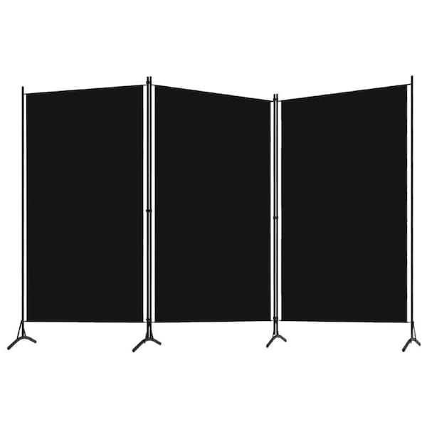 3-Panel Room Divider Black 260x180 cm Fabric vidaXL