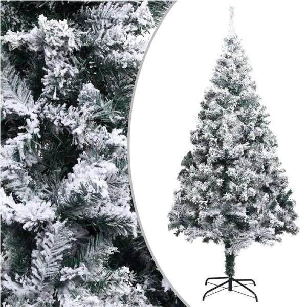 Artificial Christmas Tree with Flocked Snow Green 210 cm PVC vidaXL