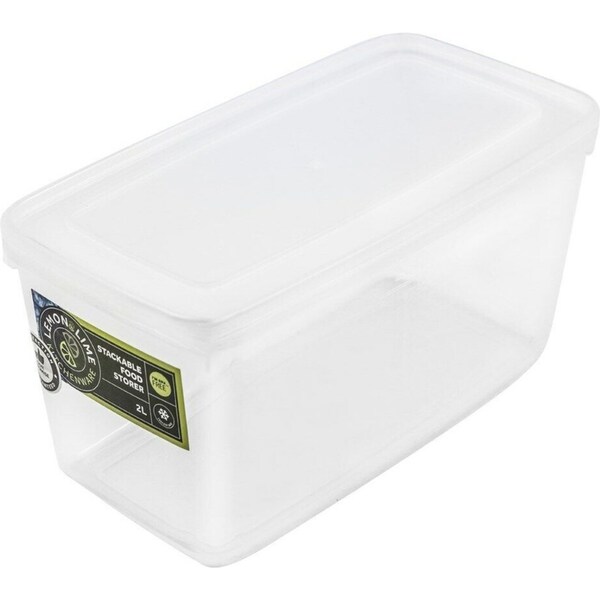24 x BPA Free 2L Food Storage Containers Rectangular Stackable Plastic Box Tub