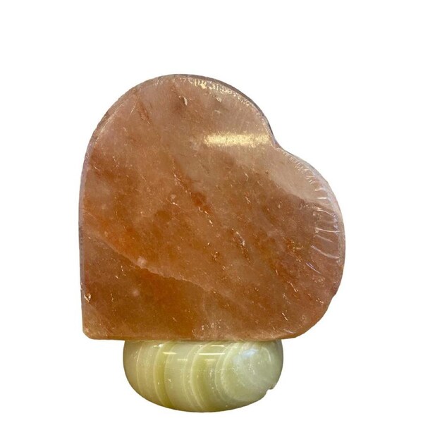 12V 12W Heart Himalayan Pink Salt Lamp Carved Rock Crystal Light Bulb On/Off Switch