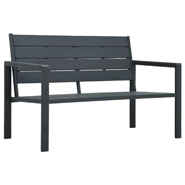 Garden Bench 120 cm HDPE Grey Wood Look vidaXL