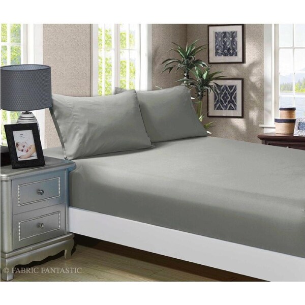 Super Soft Fitted Sheet & Pillowcase Set - Single Size Bed -Grey