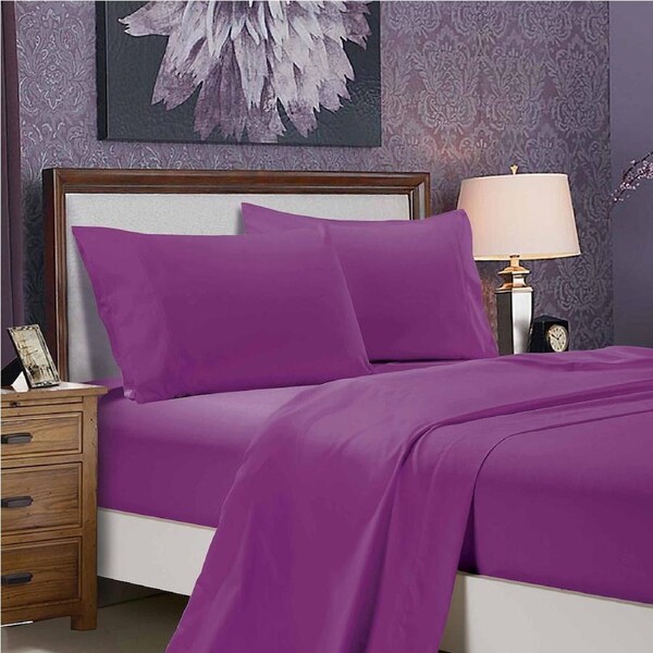 Super Soft Flat & Fitted Sheet Set - Single Size Bed - Purple