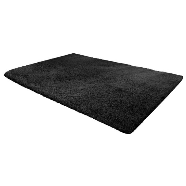 200x140cm Floor Rugs Large Shaggy Rug Area Carpet Bedroom Living Room Mat - Black