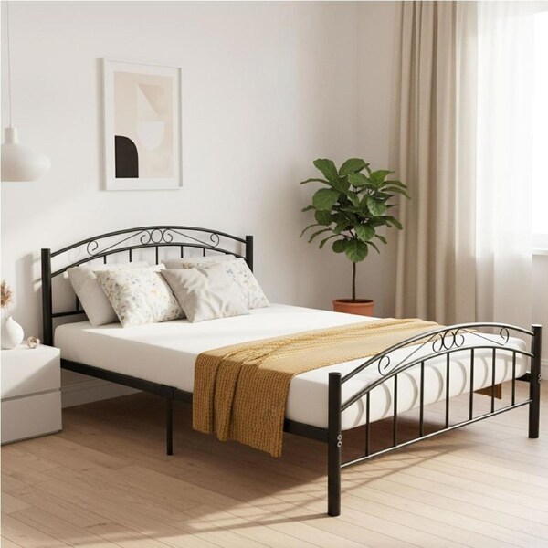 Cleveland Queen Metal Bed Frame Black