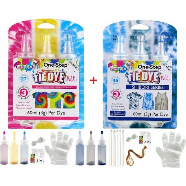 2X3 Color One Step Tie Dye Kit Classic Super Max Vibrant Bright Colour NON-Toxic
