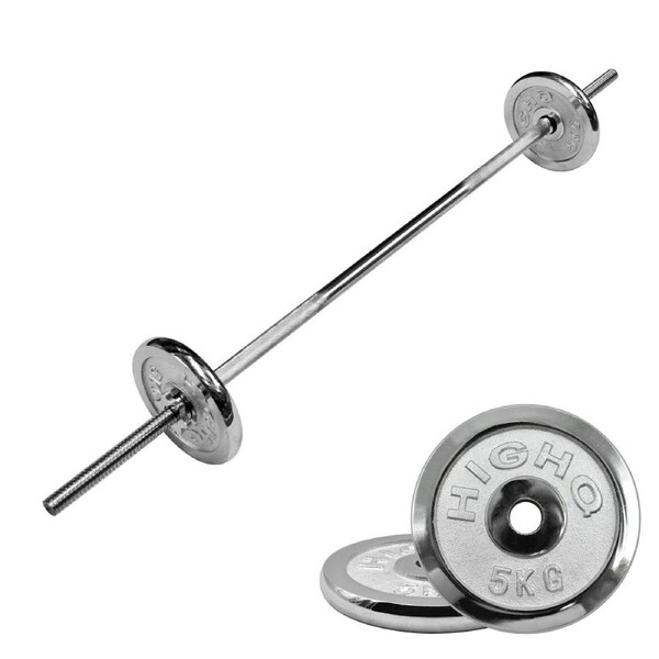 Total 18kg - Barbell Weight Set - 180cm Barbell Bar + 5kg x 2 Weight Plate