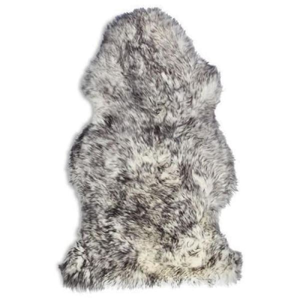 100% Genuine Sheepskin Rug Lambskin Rug Wool Extra Large Black Tip