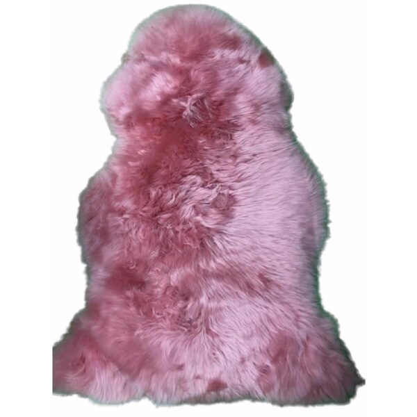 100% Genuine Sheepskin Rug Lambskin Rug Wool Pink Fluffy