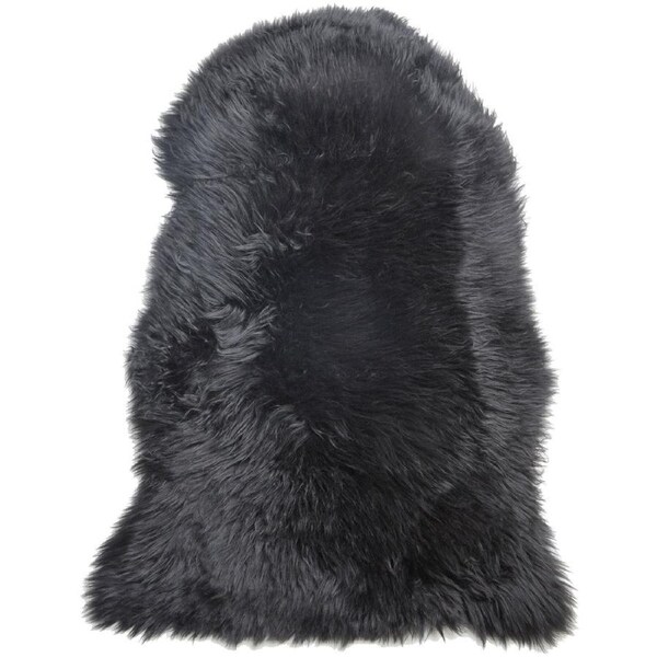 100% Genuine Sheepskin Rug Lambskin Rug Wool Black 90CM Fluffy