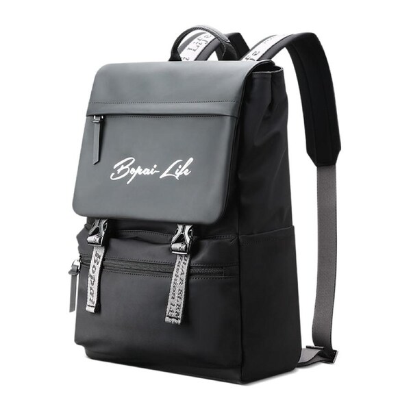 BOPAI Fashion Style Waterproof Microfibre Outdoor Sporty Backpack Easy Daypack 15.6" Laptop Backpack B1511 Black